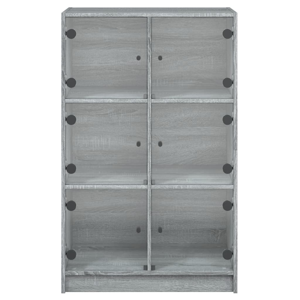 vidaXL Dulapuri înalte cu uși, gri sonoma, 68x37x109cm, lemn prelucrat