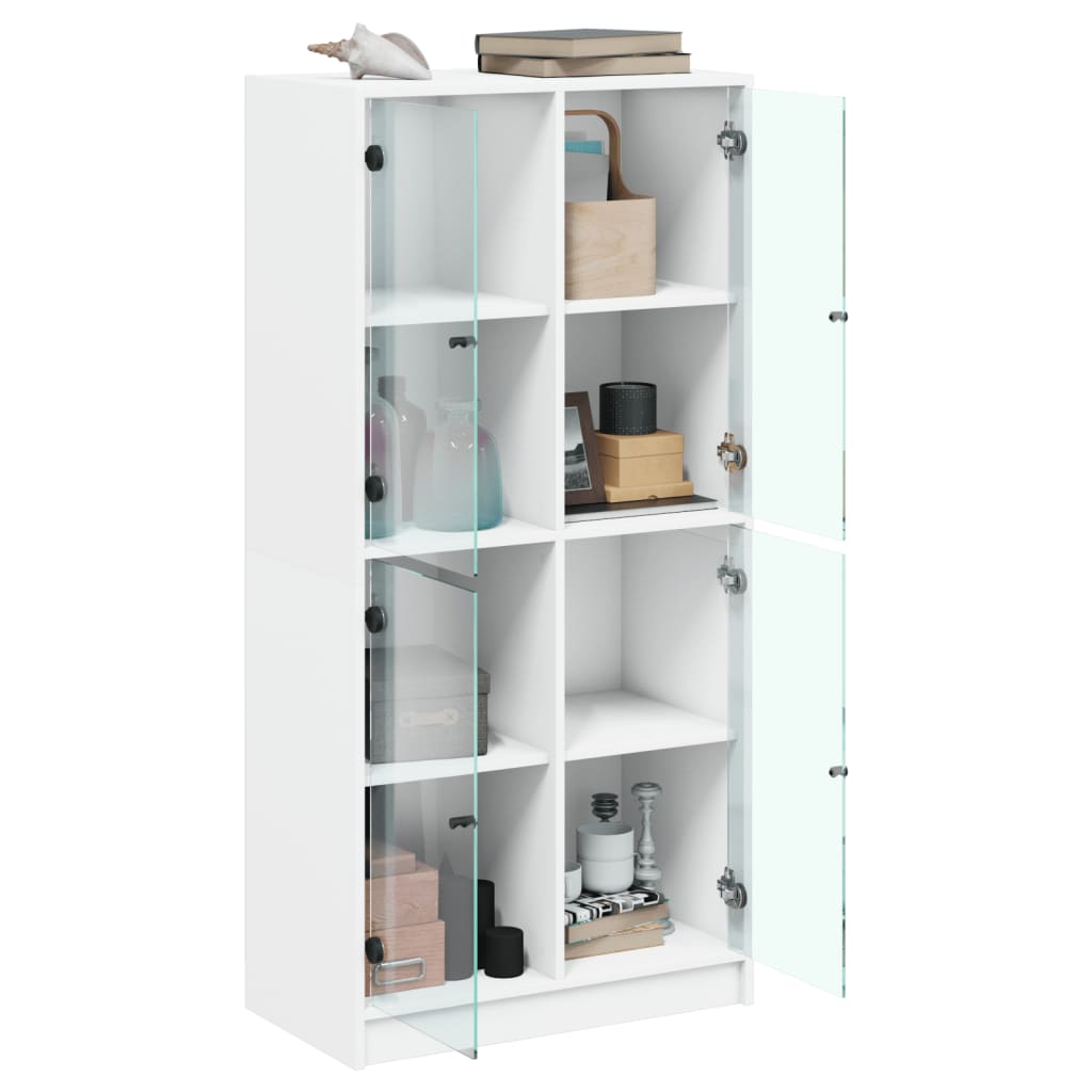 vidaXL Dulapuri înalte cu uși, alb, 68x37x142 cm, lemn prelucrat