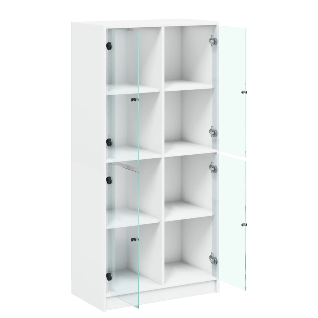 vidaXL Dulapuri înalte cu uși, alb, 68x37x142 cm, lemn prelucrat
