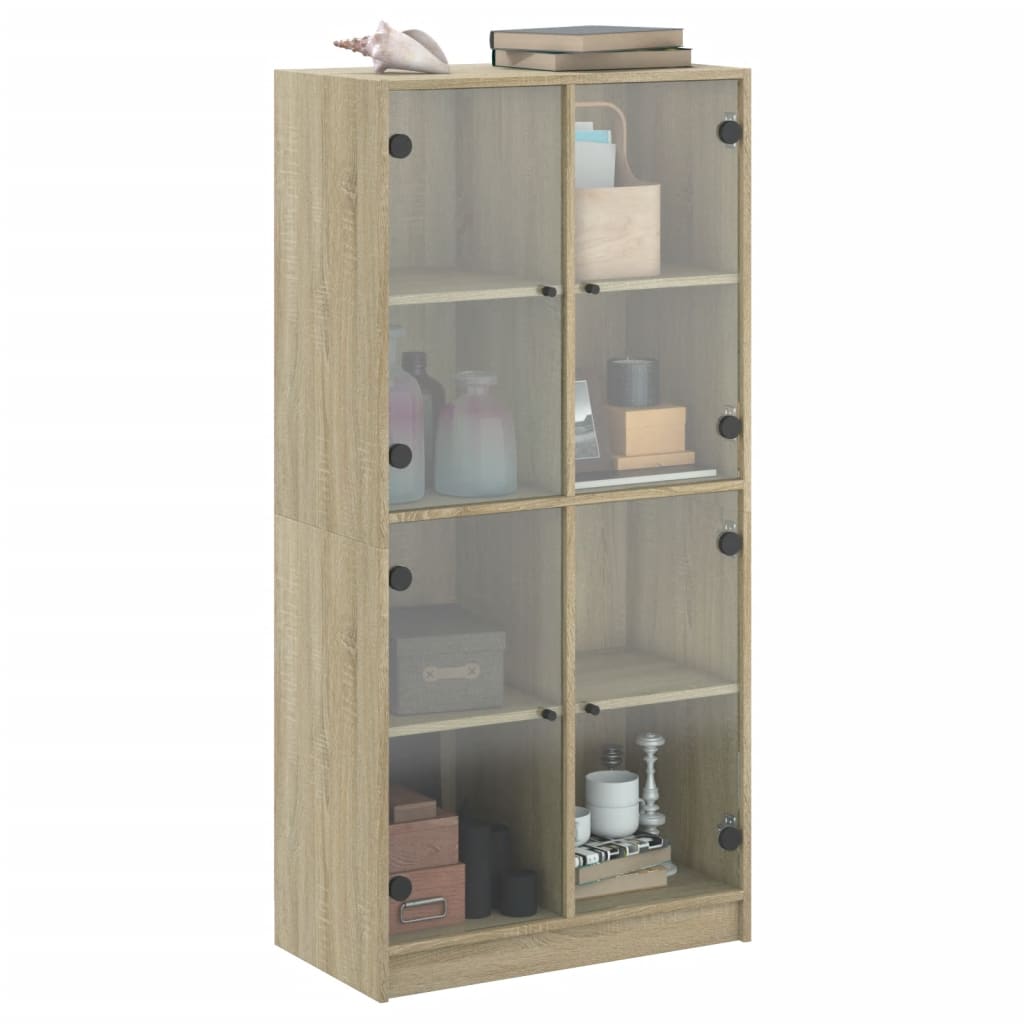 vidaXL Dulap înalt cu uși, stejar sonoma, 68x37x142 cm, lemn compozit vidaXL Dulap înalt cu uși, stejar sonoma, 68x37x142 cm, lemn compozit