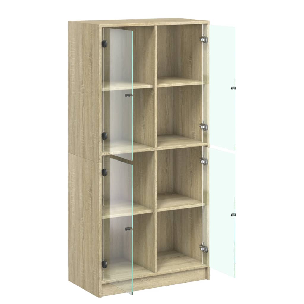 vidaXL Dulap înalt cu uși, stejar sonoma, 68x37x142 cm, lemn compozit vidaXL Dulap înalt cu uși, stejar sonoma, 68x37x142 cm, lemn compozit