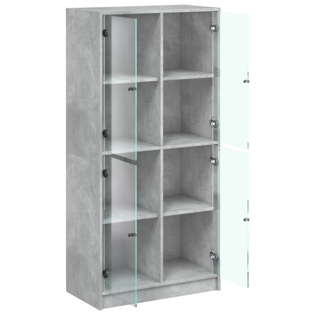 vidaXL Dulap înalt cu uși, gri beton, 68x37x142 cm, lemn compozit vidaXL Dulap înalt cu uși, gri beton, 68x37x142 cm, lemn compozit
