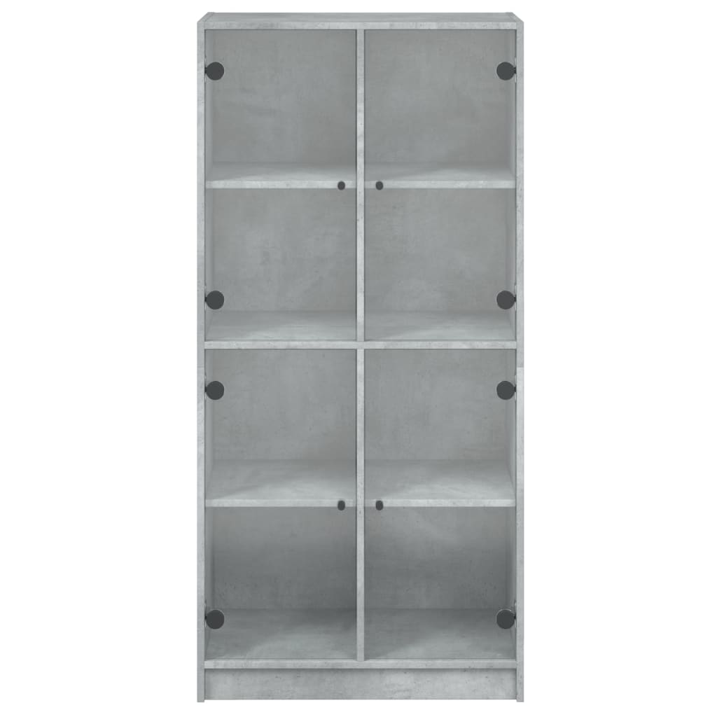 vidaXL Dulap înalt cu uși, gri beton, 68x37x142 cm, lemn compozit vidaXL Dulap înalt cu uși, gri beton, 68x37x142 cm, lemn compozit