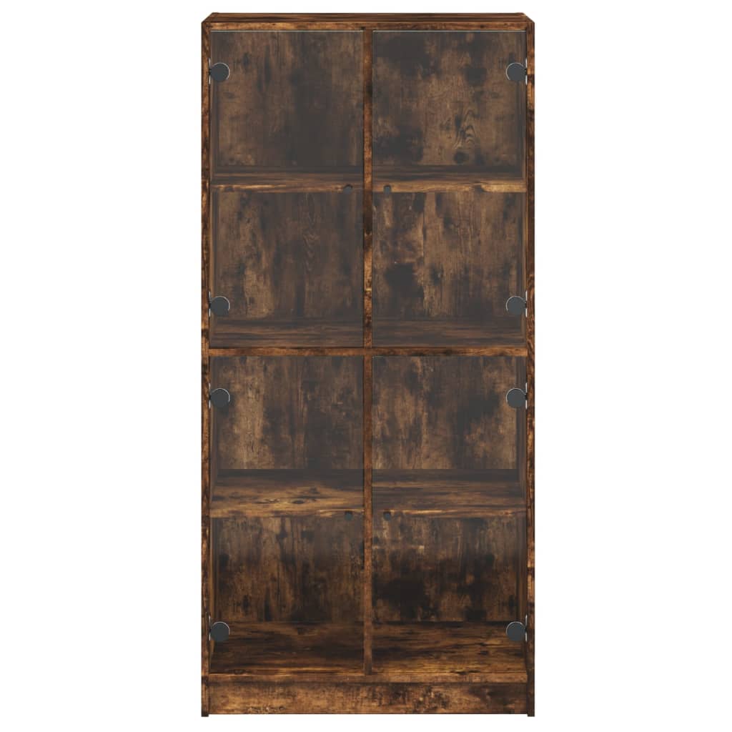 vidaXL Dulap înalt cu uși, stejar fumuriu, 68x37x142 cm, lemn compozit vidaXL Dulap înalt cu uși, stejar fumuriu, 68x37x142 cm, lemn compozit