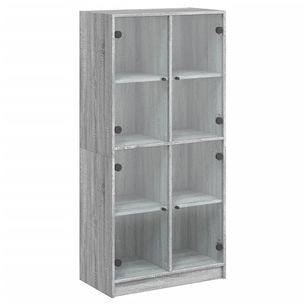 vidaXL Dulap înalt cu uși, gri sonoma, 68x37x142 cm, lemn compozit vidaXL Dulap înalt cu uși, gri sonoma, 68x37x142 cm, lemn compozit