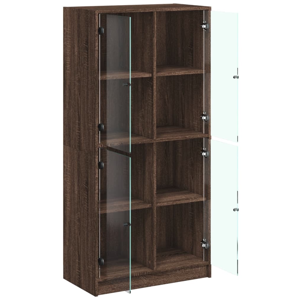 vidaXL Dulap înalt cu uși, stejar maro, 68x37x142 cm, lemn compozit vidaXL Dulap înalt cu uși, stejar maro, 68x37x142 cm, lemn compozit