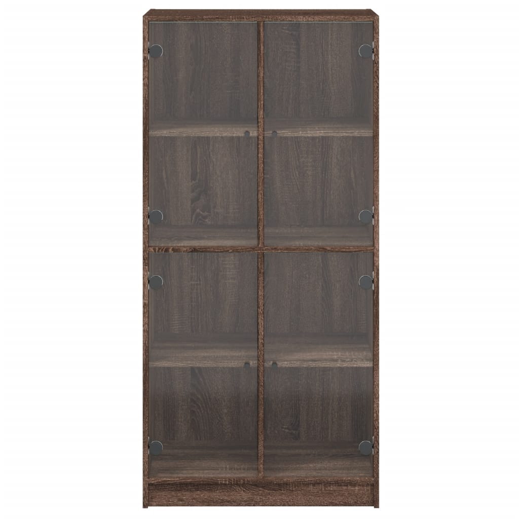 vidaXL Dulap înalt cu uși, stejar maro, 68x37x142 cm, lemn compozit vidaXL Dulap înalt cu uși, stejar maro, 68x37x142 cm, lemn compozit