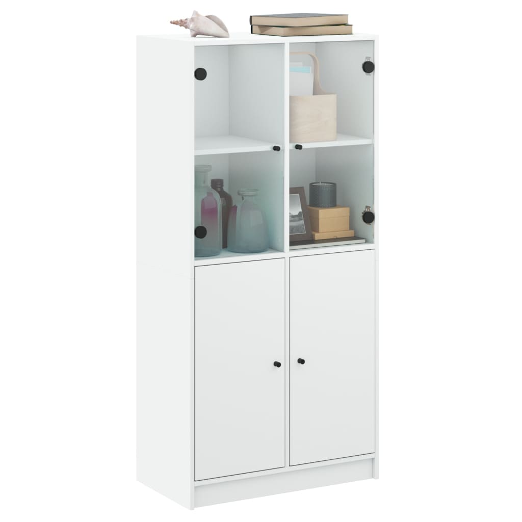vidaXL Dulapuri înalte cu uși, alb, 68x37x142 cm, lemn prelucrat