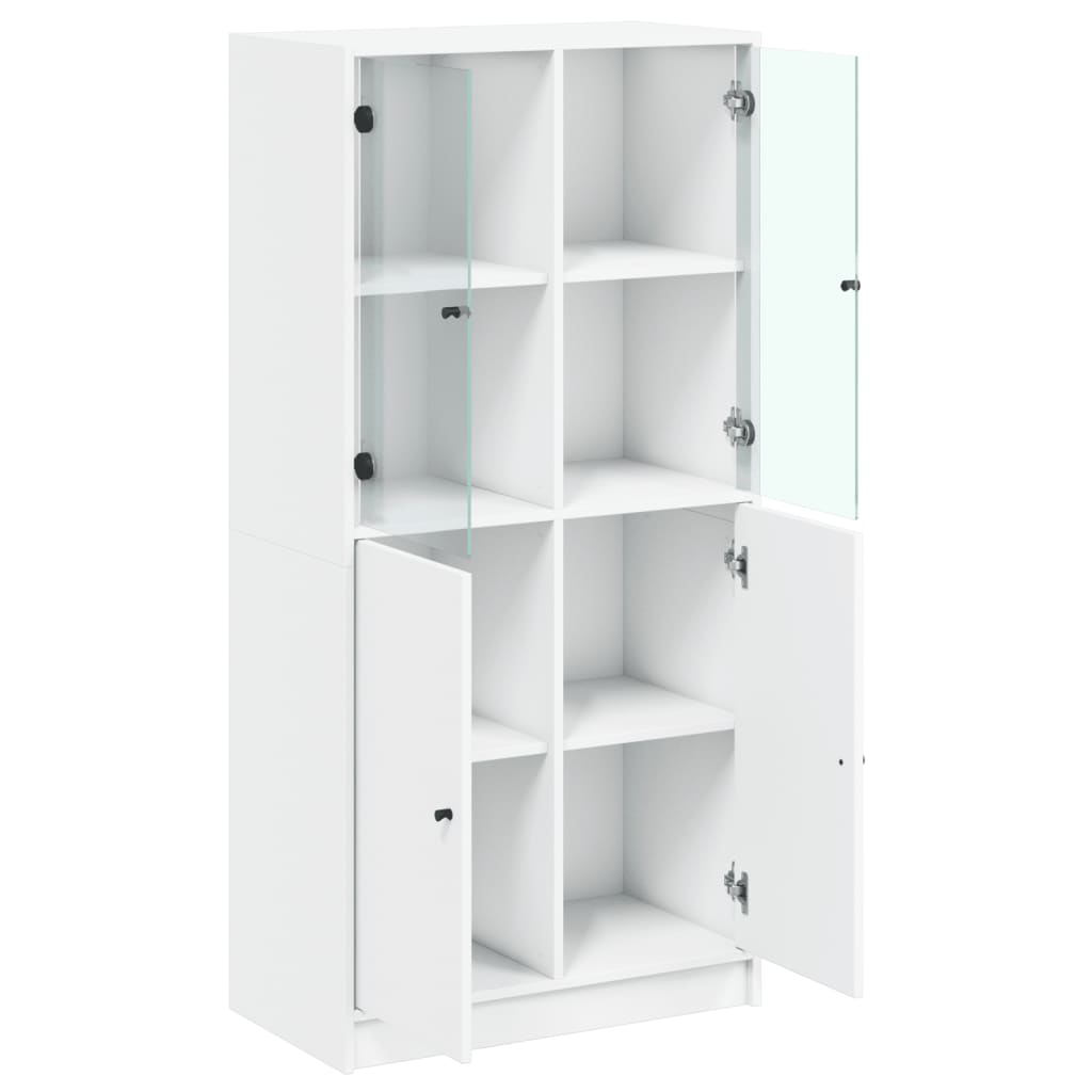 vidaXL Dulapuri înalte cu uși, alb, 68x37x142 cm, lemn prelucrat