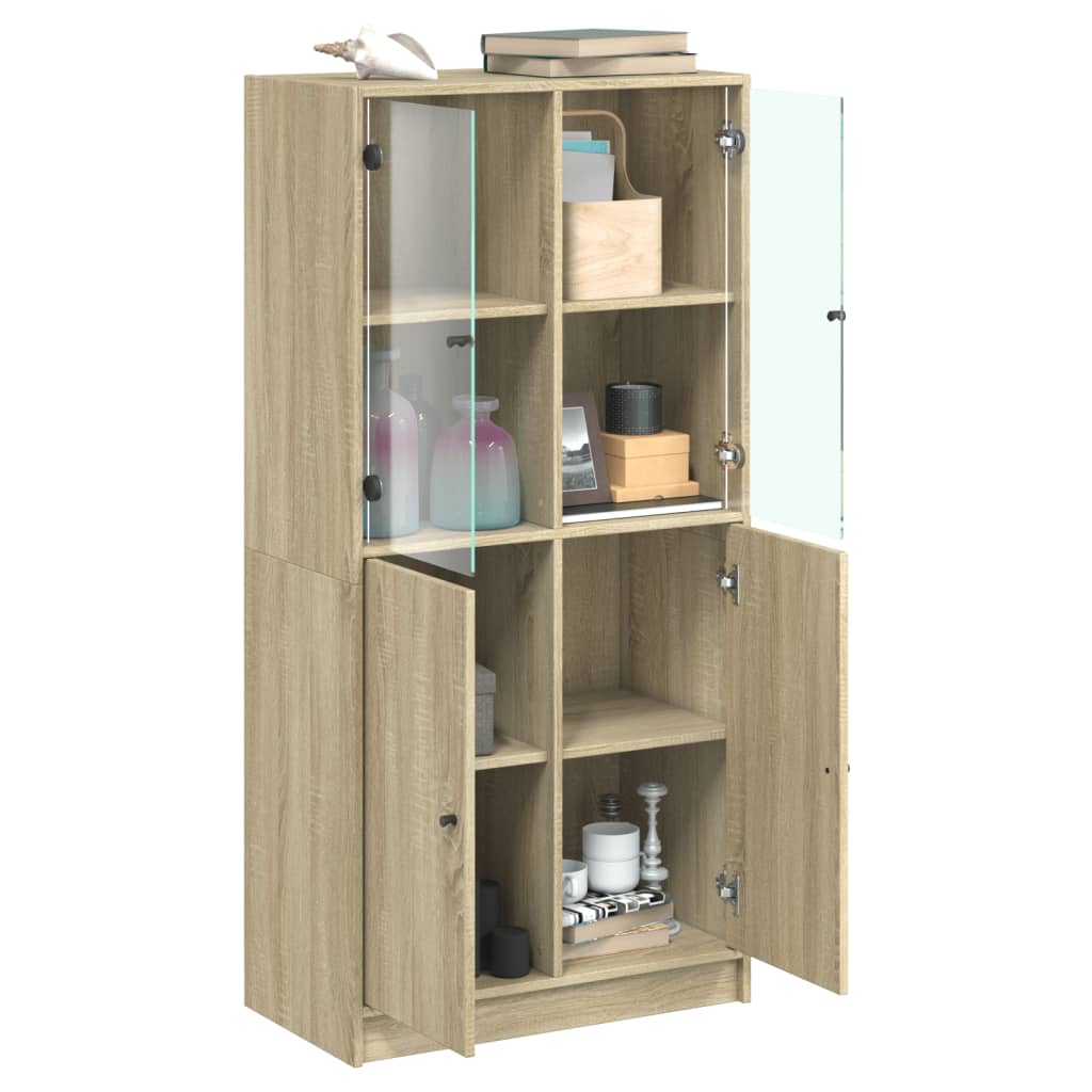 vidaXL Dulap înalt cu uși, stejar sonoma, 68x37x142 cm, lemn compozit vidaXL Dulap înalt cu uși, stejar sonoma, 68x37x142 cm, lemn compozit