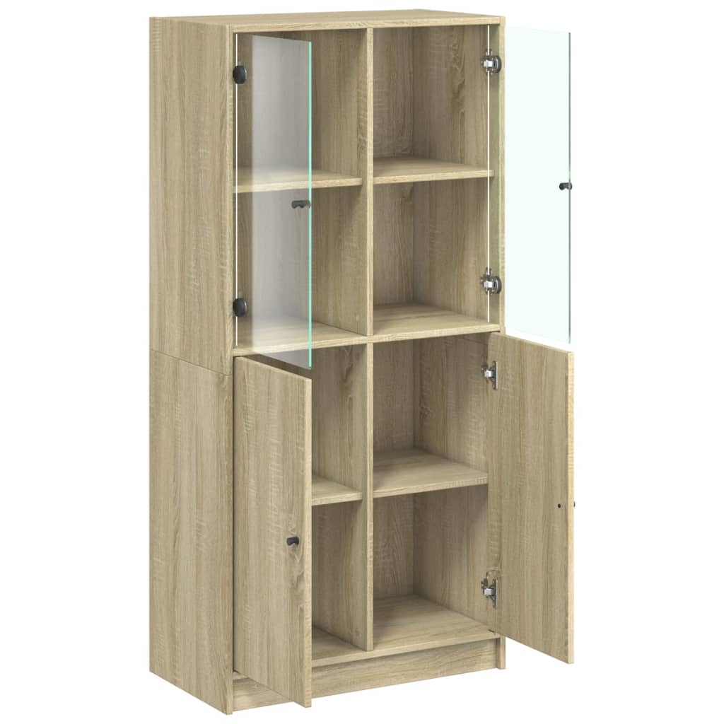 vidaXL Dulap înalt cu uși, stejar sonoma, 68x37x142 cm, lemn compozit vidaXL Dulap înalt cu uși, stejar sonoma, 68x37x142 cm, lemn compozit