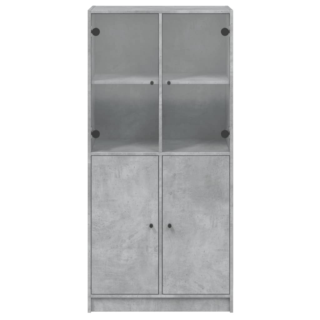 vidaXL Dulap înalt cu uși, gri beton, 68x37x142 cm, lemn compozit vidaXL Dulap înalt cu uși, gri beton, 68x37x142 cm, lemn compozit