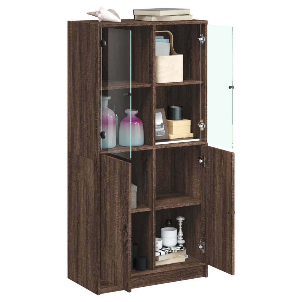 vidaXL Dulap înalt cu uși, stejar maro, 68x37x142 cm, lemn compozit vidaXL Dulap înalt cu uși, stejar maro, 68x37x142 cm, lemn compozit