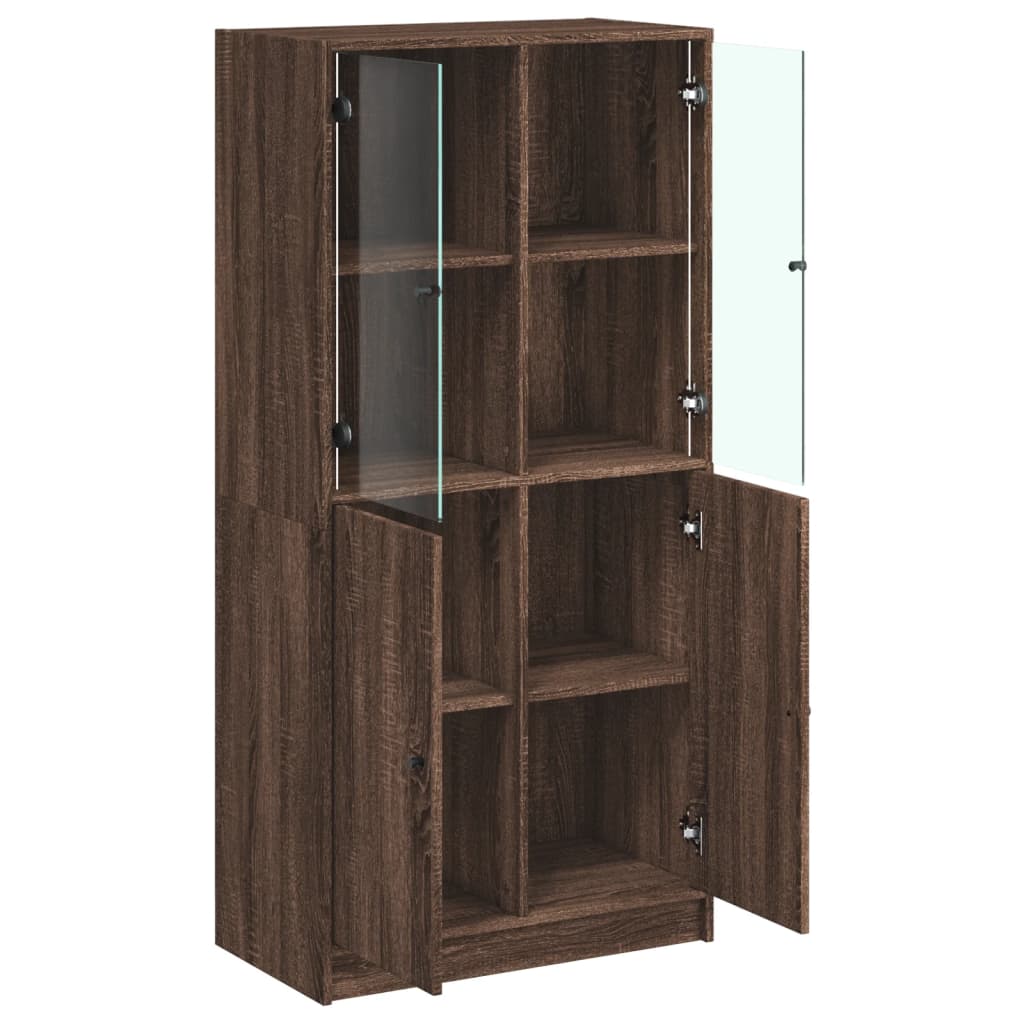 vidaXL Dulap înalt cu uși, stejar maro, 68x37x142 cm, lemn compozit vidaXL Dulap înalt cu uși, stejar maro, 68x37x142 cm, lemn compozit