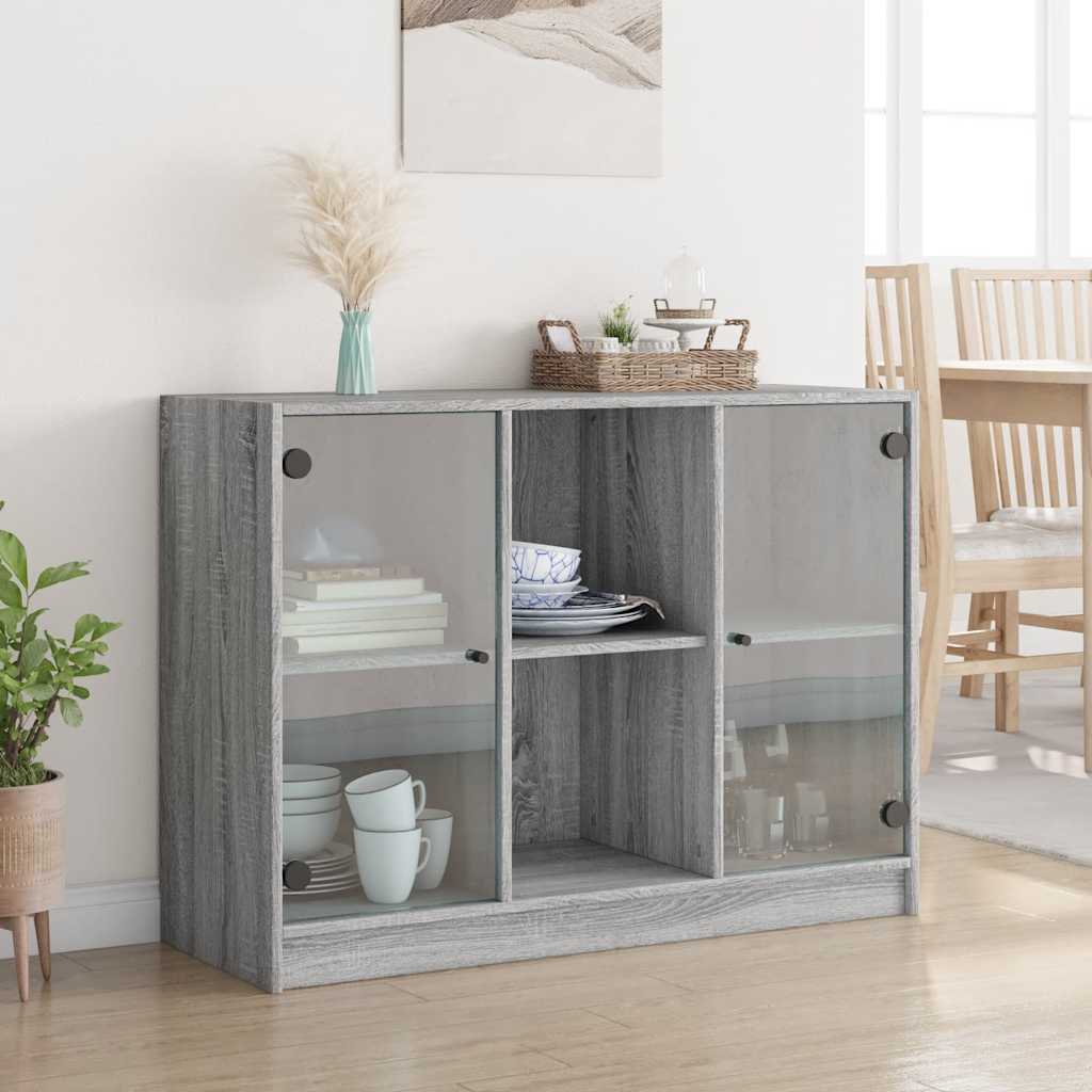 vidaXL Servantă, gri sonoma, 102x37x75,5 cm, lemn prelucrat vidaXL Servantă, gri sonoma, 102x37x75,5 cm, lemn prelucrat