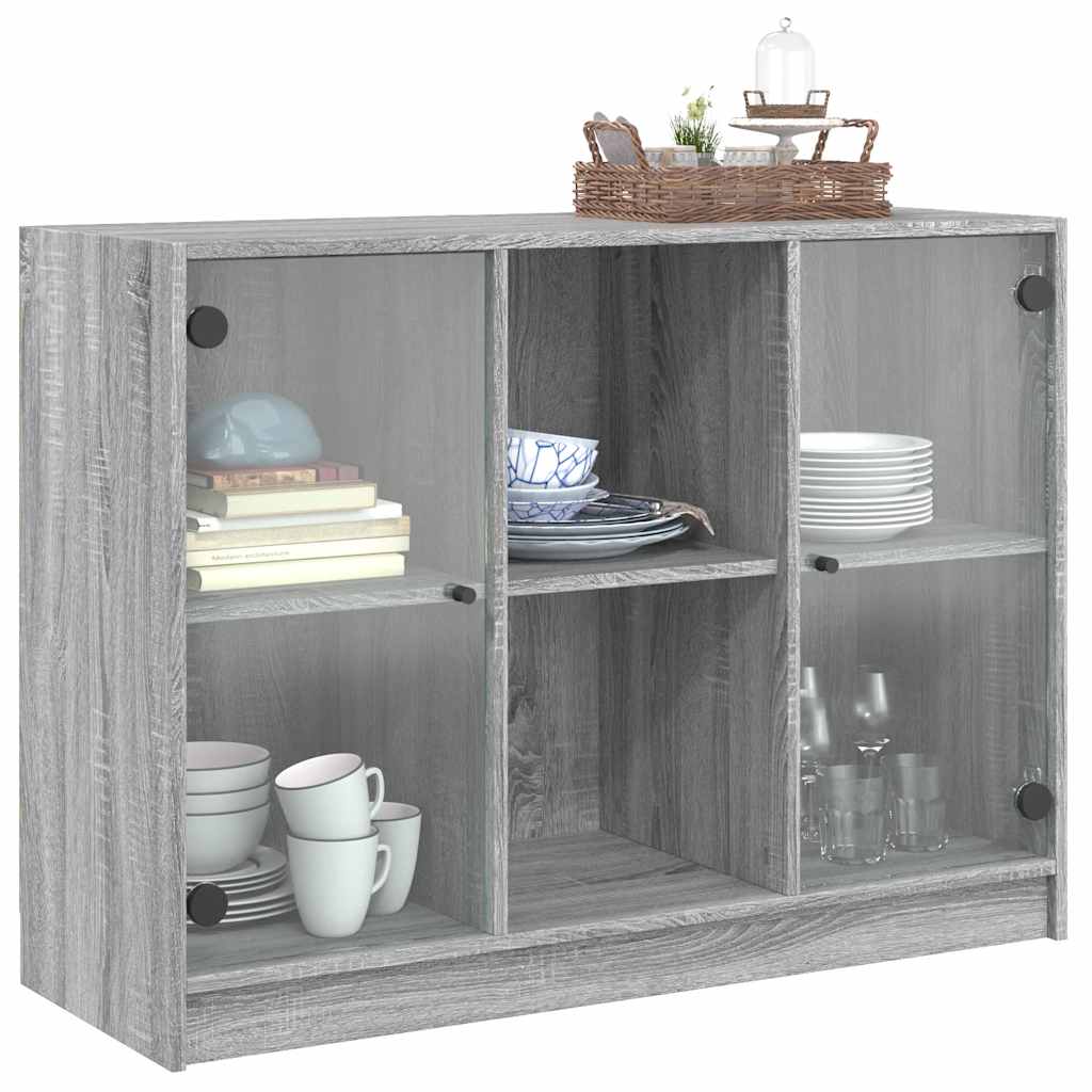 vidaXL Servantă, gri sonoma, 102x37x75,5 cm, lemn prelucrat vidaXL Servantă, gri sonoma, 102x37x75,5 cm, lemn prelucrat