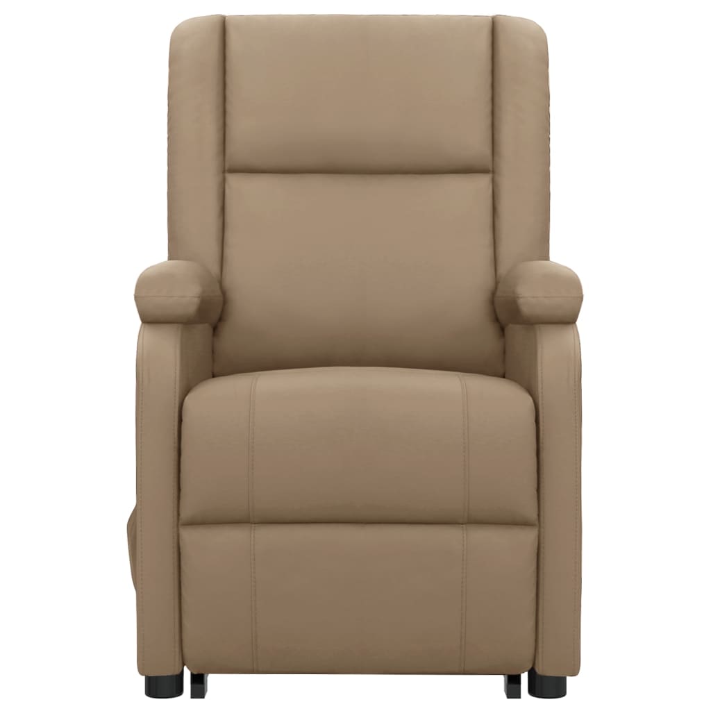 vidaXL Fotoliu cu ridicare pe verticală, cappuccino, piele ecologică vidaXL Fotoliu cu ridicare pe verticală, cappuccino, piele ecologică