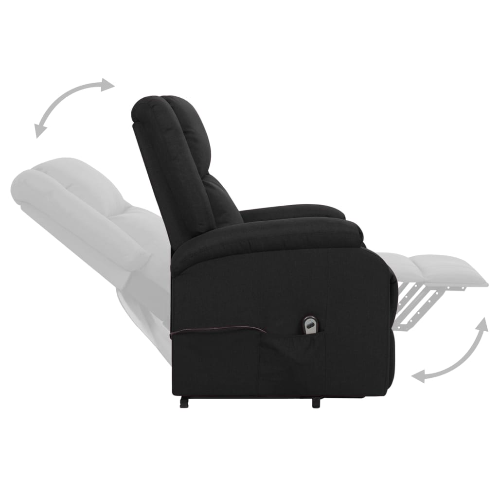 vidaXL Fotoliu cu ridicare, negru, material textil