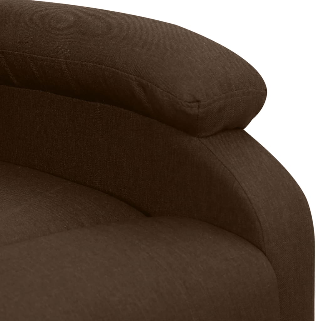 vidaXL Fotoliu cu ridicare, maro închis, material textil