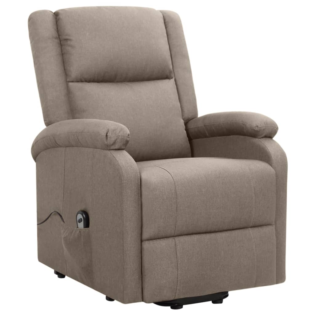 vidaXL Fotoliu cu ridicare, gri taupe, material textil vidaXL Fotoliu cu ridicare, gri taupe, material textil