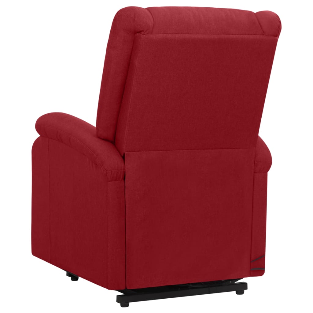 vidaXL Fotoliu de masaj cu ridicare, roșu vin, material textil vidaXL Fotoliu de masaj cu ridicare, roșu vin, material textil