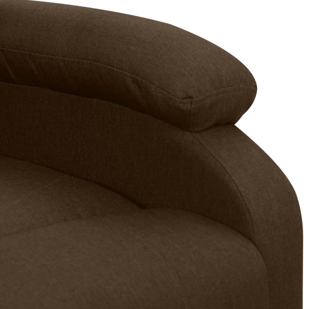 vidaXL Fotoliu de masaj cu ridicare, maro închis, material textil vidaXL Fotoliu de masaj cu ridicare, maro închis, material textil