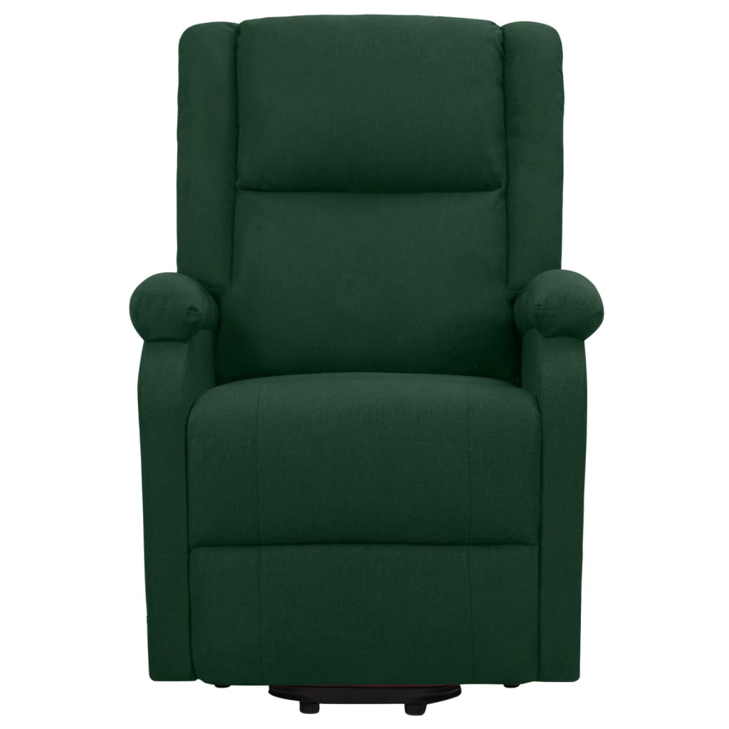 vidaXL Fotoliu de masaj cu ridicare, verde închis, material textil vidaXL Fotoliu de masaj cu ridicare, verde închis, material textil