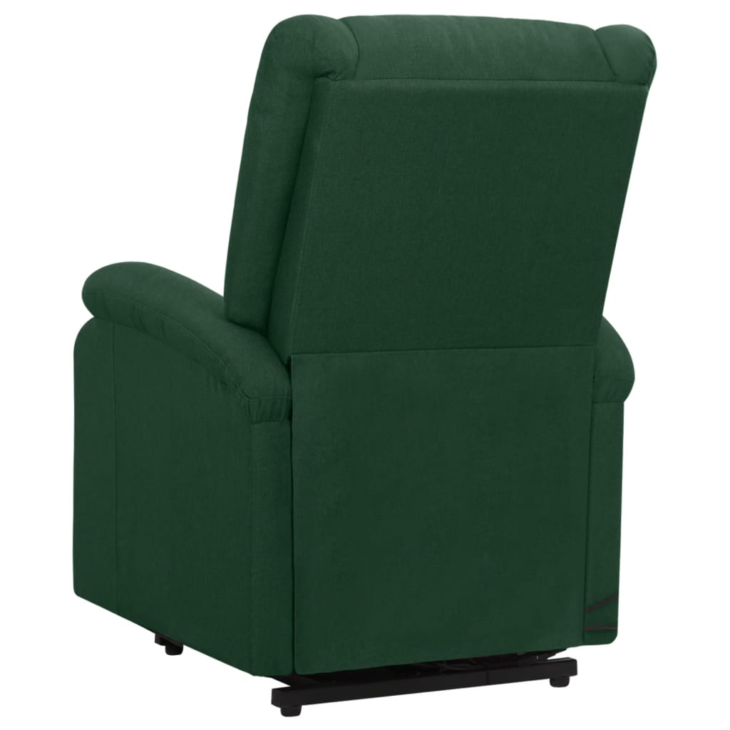vidaXL Fotoliu de masaj cu ridicare, verde închis, material textil vidaXL Fotoliu de masaj cu ridicare, verde închis, material textil