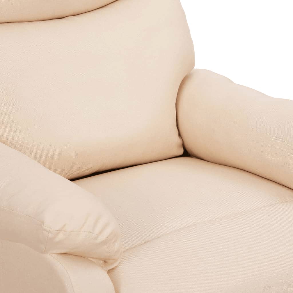 vidaXL Fotoliu cu ridicare, crem, material textil