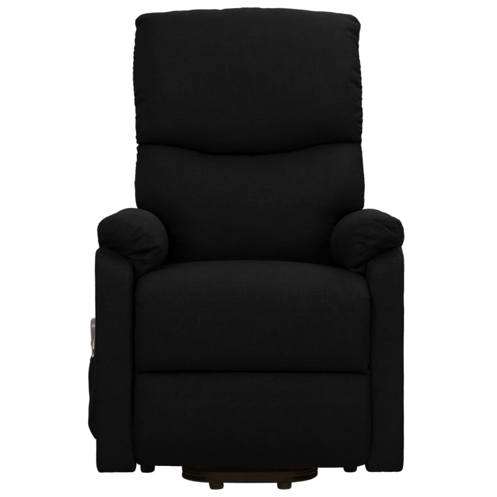 vidaXL Fotoliu de masaj cu ridicare, negru, material textil vidaXL Fotoliu de masaj cu ridicare, negru, material textil