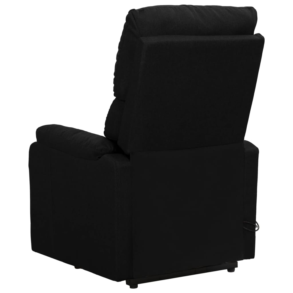 vidaXL Fotoliu de masaj cu ridicare, negru, material textil vidaXL Fotoliu de masaj cu ridicare, negru, material textil