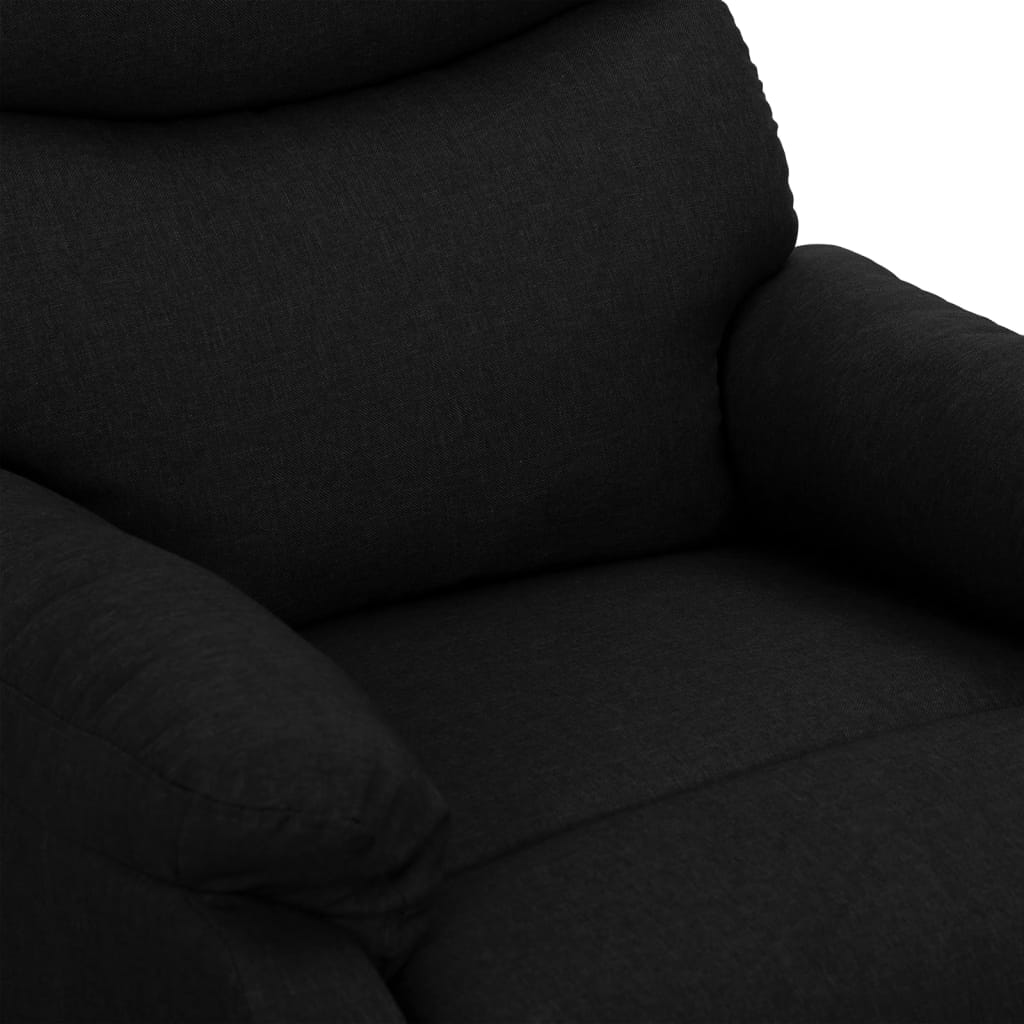 vidaXL Fotoliu de masaj cu ridicare, negru, material textil vidaXL Fotoliu de masaj cu ridicare, negru, material textil