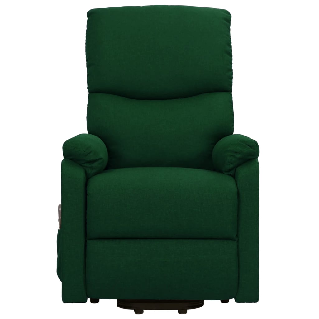 vidaXL Fotoliu de masaj cu ridicare, verde închis, material textil vidaXL Fotoliu de masaj cu ridicare, verde închis, material textil