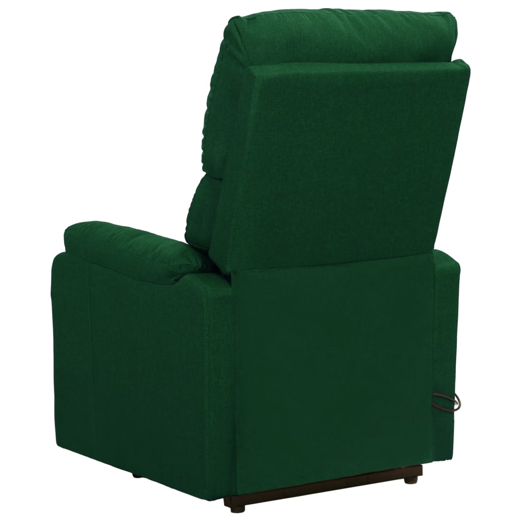 vidaXL Fotoliu de masaj cu ridicare, verde închis, material textil vidaXL Fotoliu de masaj cu ridicare, verde închis, material textil