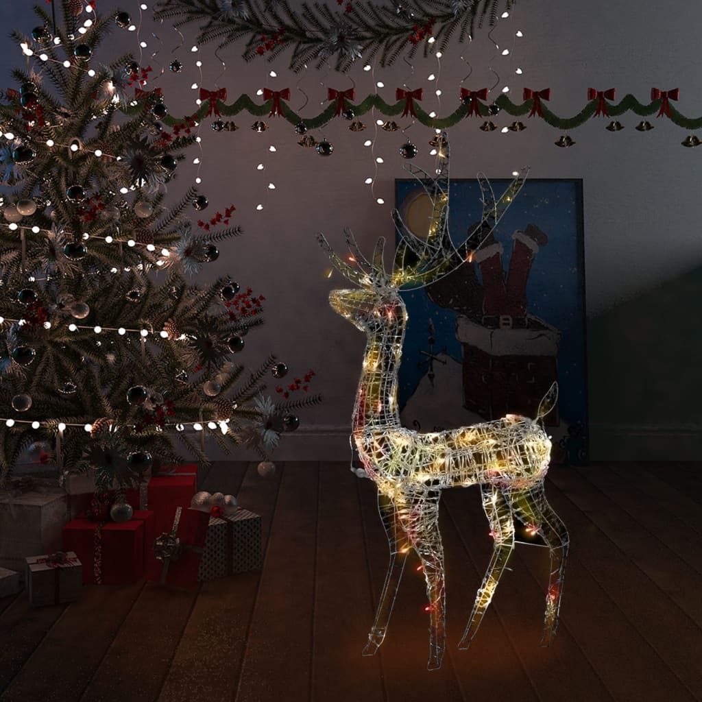 vidaXL Decorațiune de Crăciun ren 140 LED-uri colorat 120 cm acril vidaXL Decorațiune de Crăciun ren 140 LED-uri colorat 120 cm acril