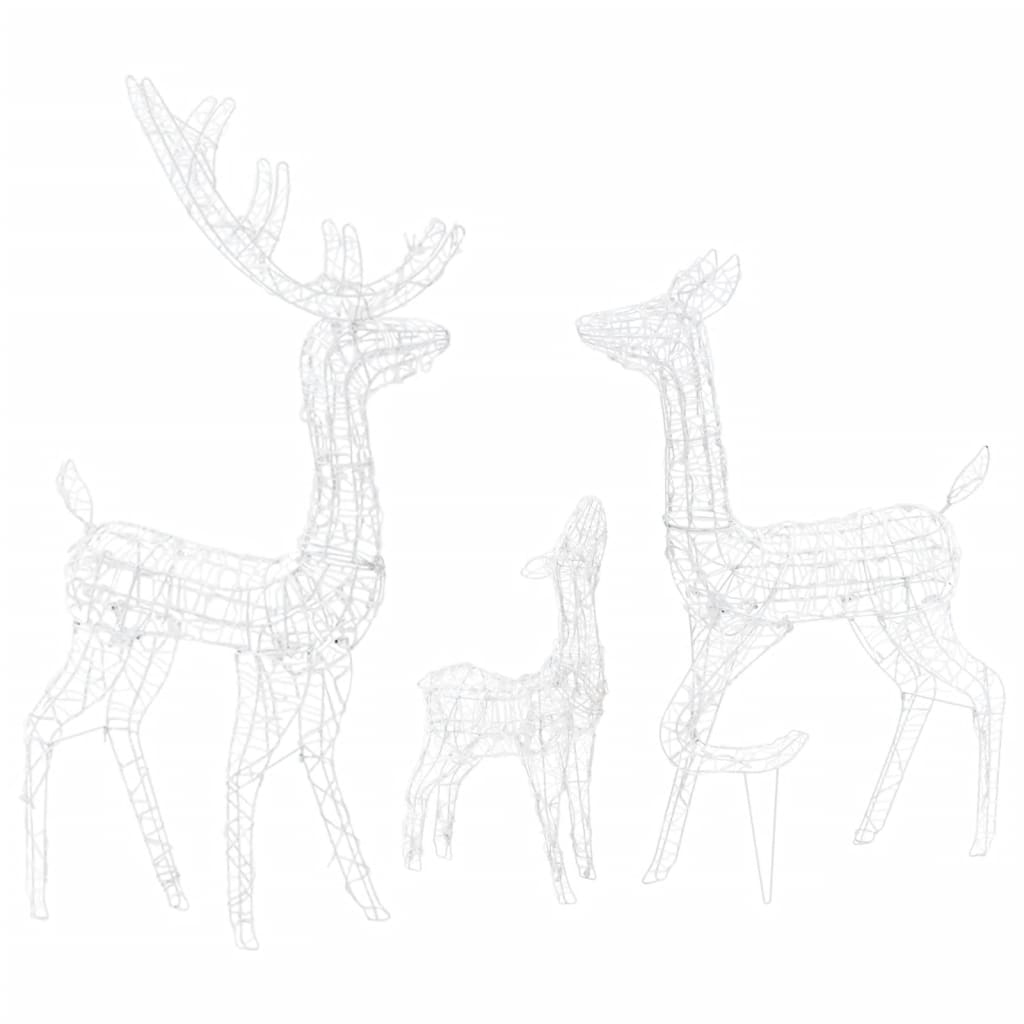 vidaXL Decorațiune de Crăciun familie reni 300 LED-uri colorat acril