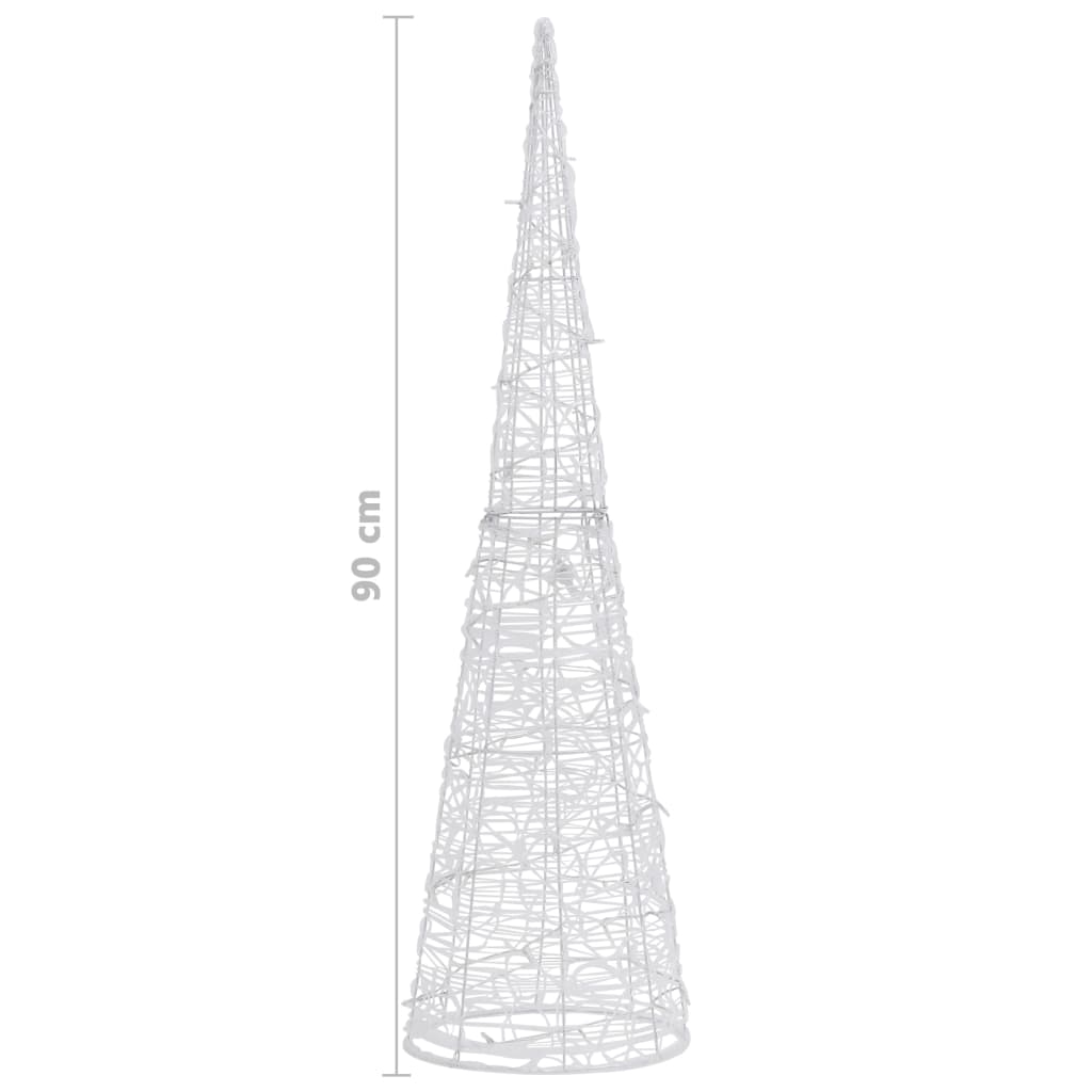 vidaXL Piramidă decorativă con de lumini cu LED albastru 90 cm acril