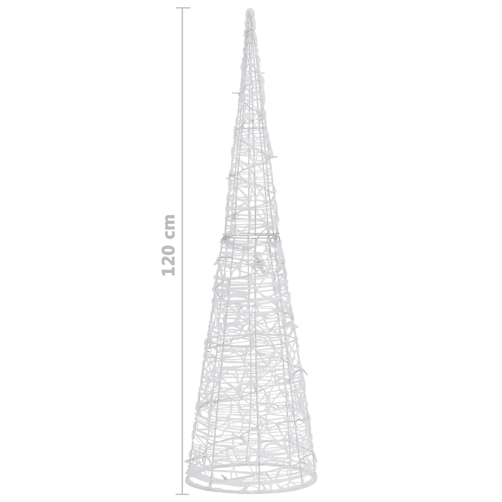 vidaXL Piramidă decorativă con de lumini cu LED alb rece 120 cm acril vidaXL Piramidă decorativă con de lumini cu LED alb rece 120 cm acril