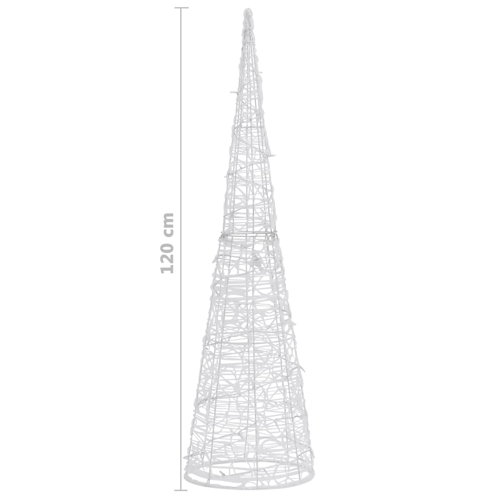 vidaXL Piramidă decorativă con de lumini cu LED colorat 120 cm acril