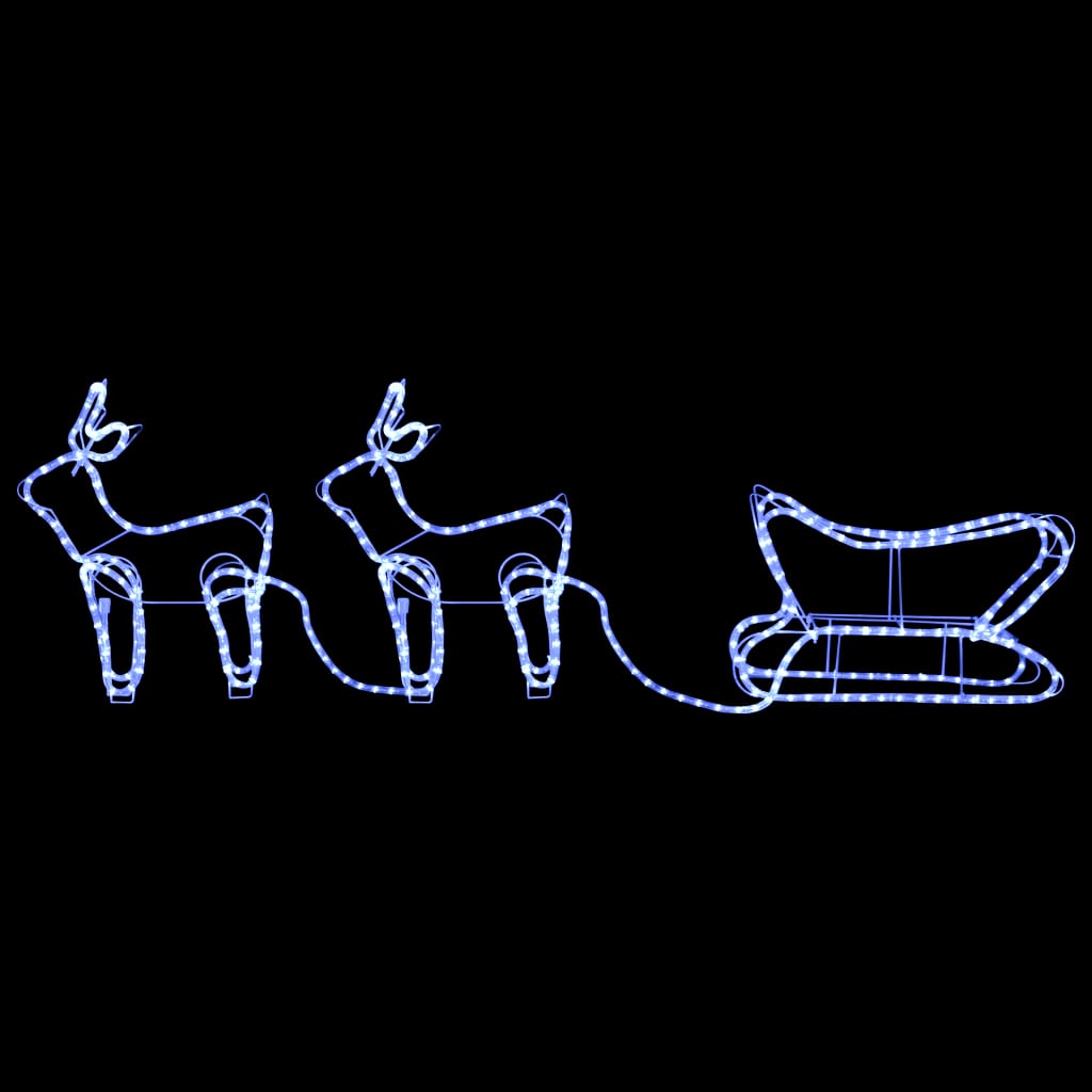 vidaXL Decorațiune de Crăciun cu reni și sanie, 576 LED-uri, exterior vidaXL Decorațiune de Crăciun cu reni și sanie, 576 LED-uri, exterior