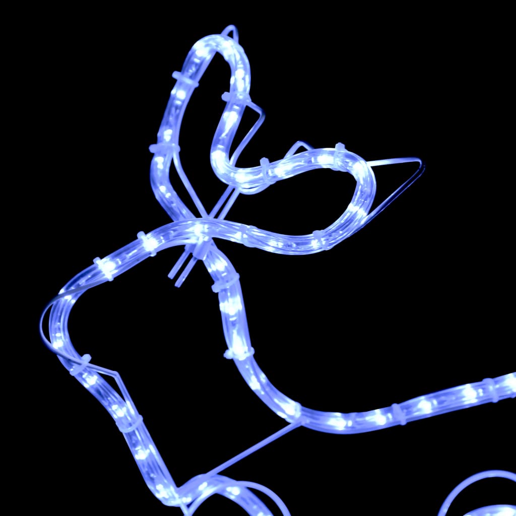 vidaXL Decorațiune de Crăciun cu reni și sanie, 576 LED-uri, exterior vidaXL Decorațiune de Crăciun cu reni și sanie, 576 LED-uri, exterior