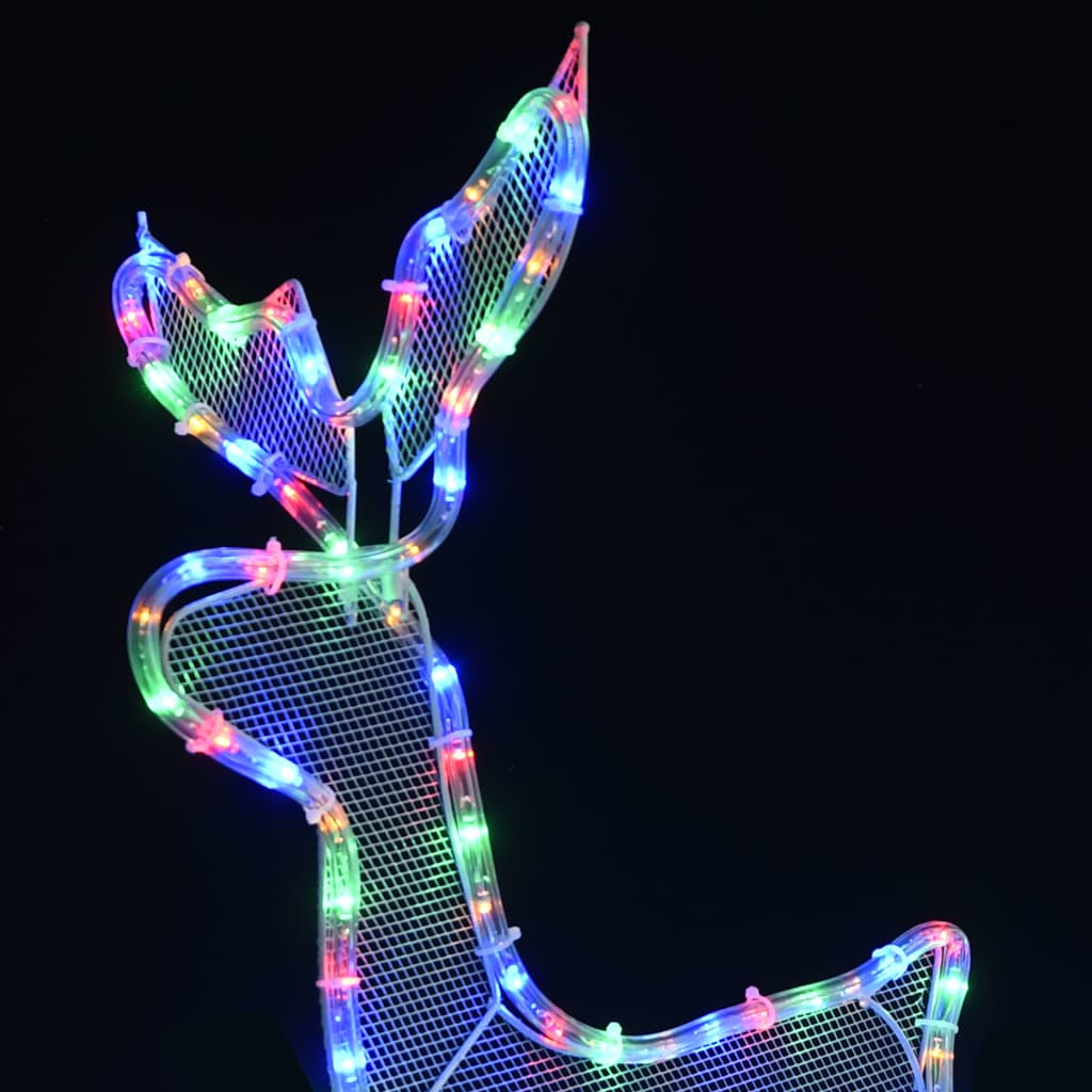vidaXL Instalație lumini Crăciun, ren și sanie cu plasă, 432 LED-uri
