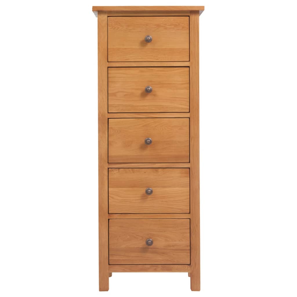 vidaXL Comodă înaltă cu sertare, 45x32x110 cm, lemn masiv stejar vidaXL Comodă înaltă cu sertare, 45x32x110 cm, lemn masiv stejar