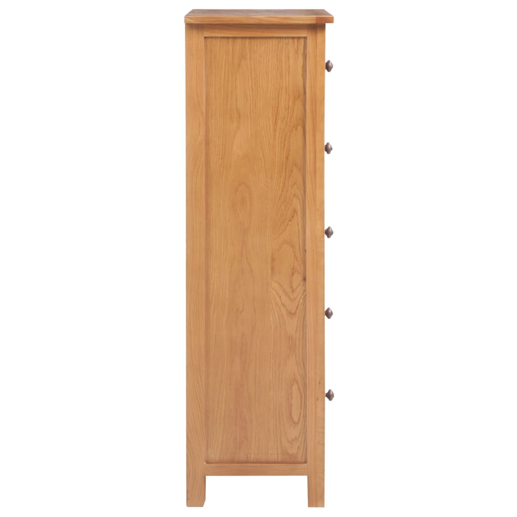 vidaXL Comodă înaltă cu sertare, 45x32x110 cm, lemn masiv stejar vidaXL Comodă înaltă cu sertare, 45x32x110 cm, lemn masiv stejar