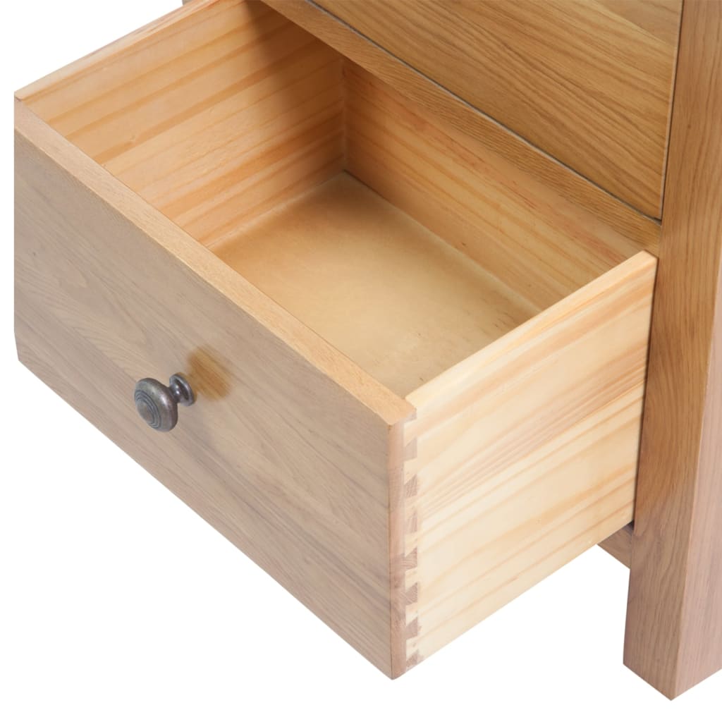 vidaXL Comodă înaltă cu sertare, 45x32x110 cm, lemn masiv stejar vidaXL Comodă înaltă cu sertare, 45x32x110 cm, lemn masiv stejar