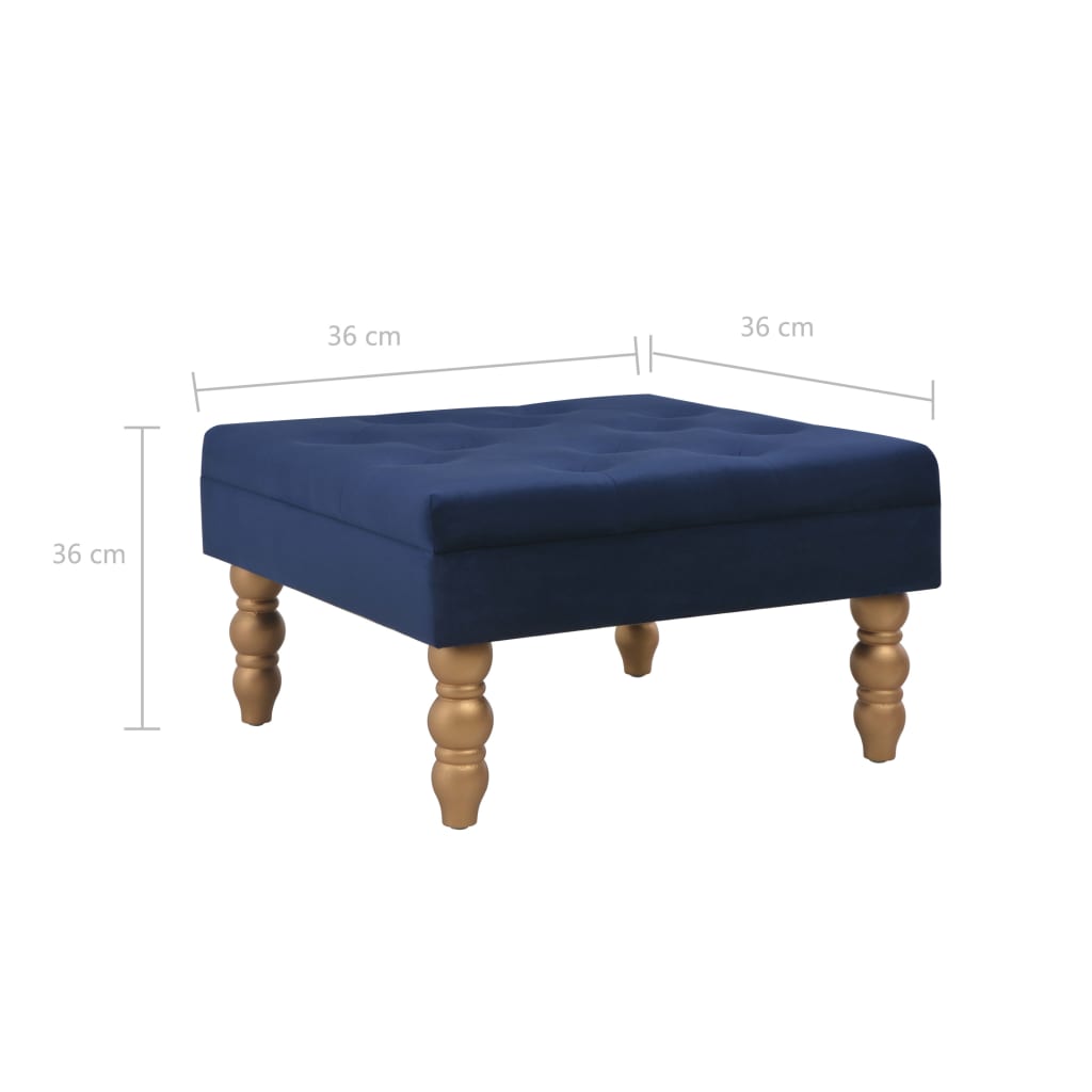 vidaXL Taburet, bleumarin, 60x60x36 cm, catifea