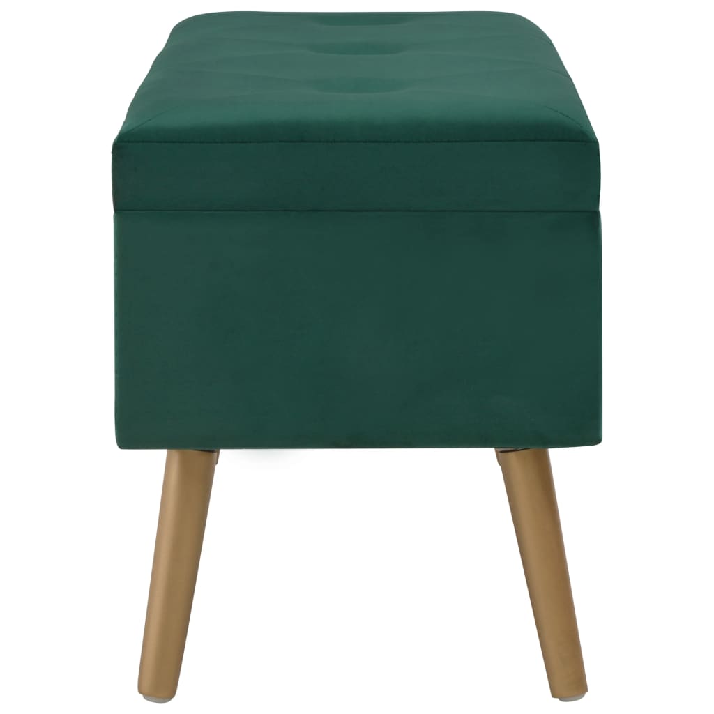 vidaXL Bancă cu un compartiment de depozitare, verde, 80 cm, catifea