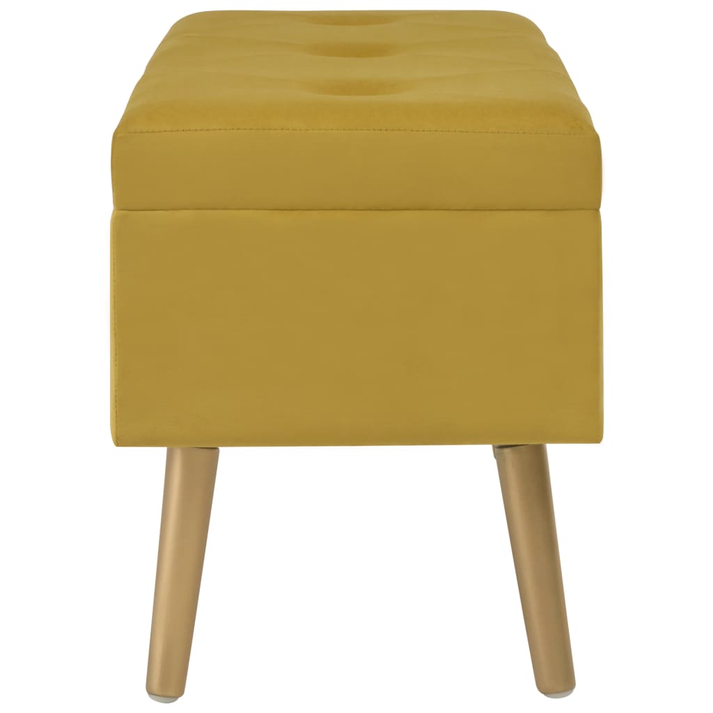 vidaXL Bancă cu un compartiment depozitare galben muștar 80 cm catifea