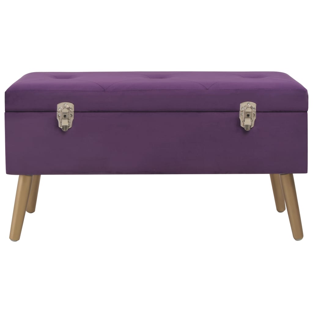 vidaXL Bancă cu un compartiment de depozitare, violet, 80 cm, catifea vidaXL Bancă cu un compartiment de depozitare, violet, 80 cm, catifea