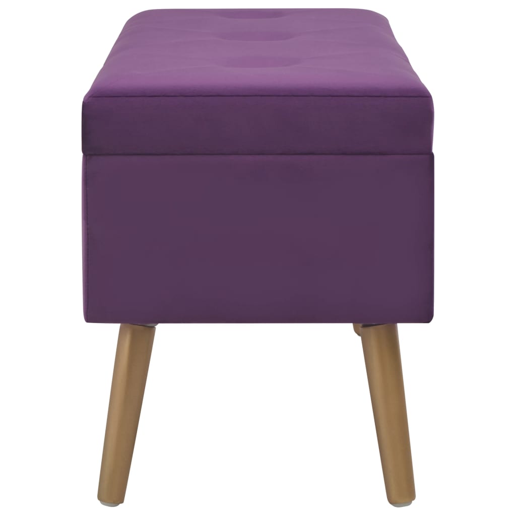 vidaXL Bancă cu un compartiment de depozitare, violet, 80 cm, catifea vidaXL Bancă cu un compartiment de depozitare, violet, 80 cm, catifea